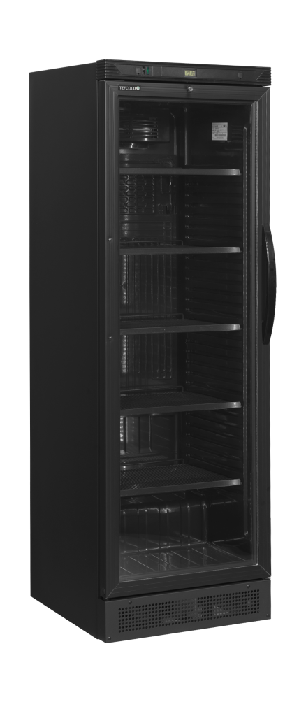 Flaskekøleskab, venstrehængt dør Tefcold CEV425 BLACK L/H
