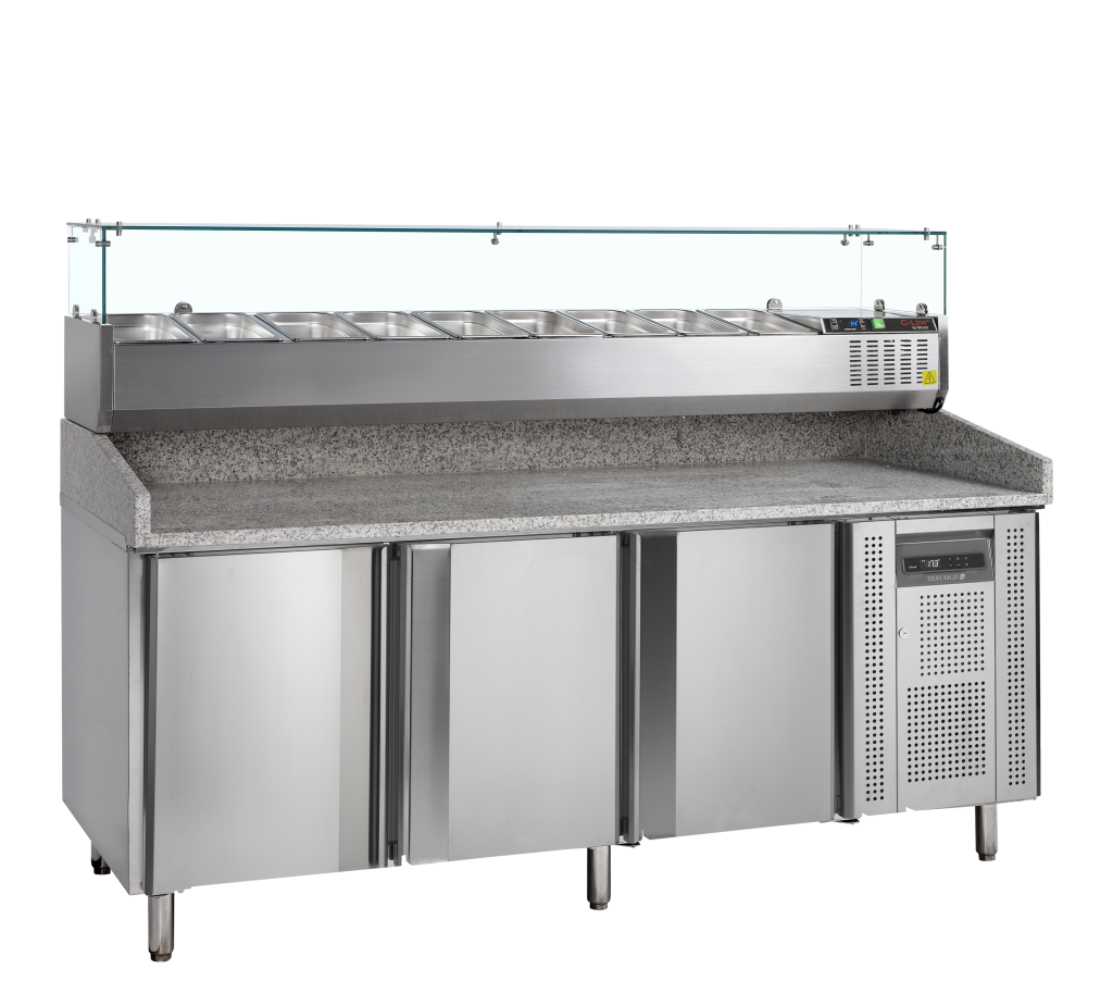 Pizzabord inkl. opsats Tefcold PT1300 + GVC38-200