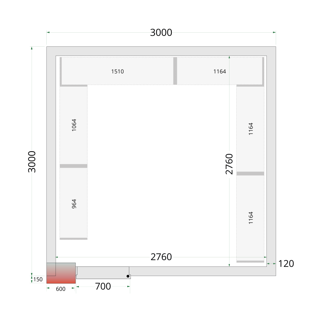 Hyldereolsystem Tefcold CRNF3030