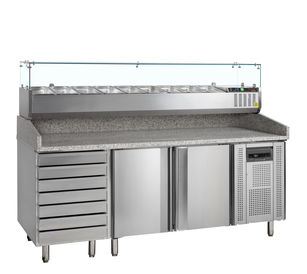 Pizzabord inkl. opsats Tefcold PT1310 + GVC38-200