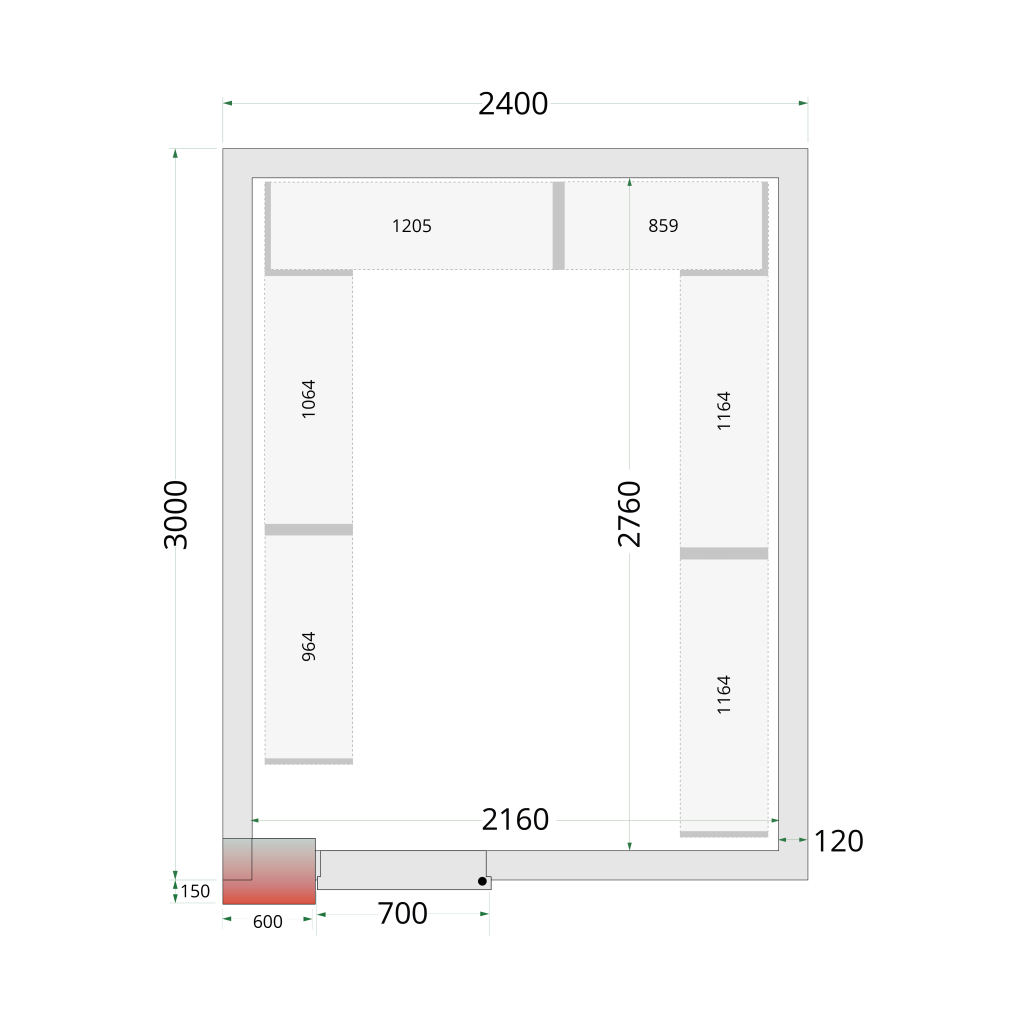 Reolsystem kit Tefcold CRNF2430