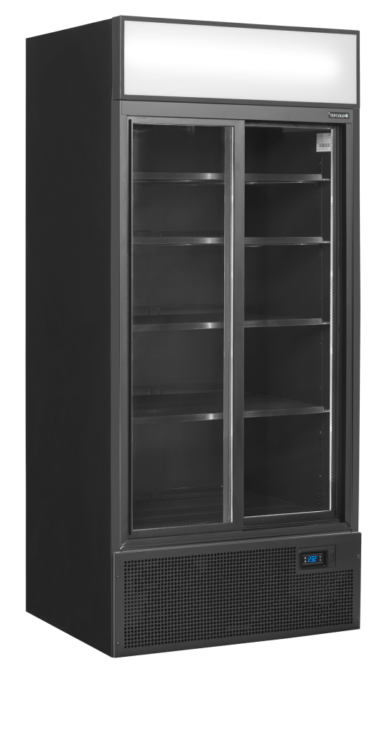 Sort 2-dørs displaykøler med lystop Tefcold FSC891S Black