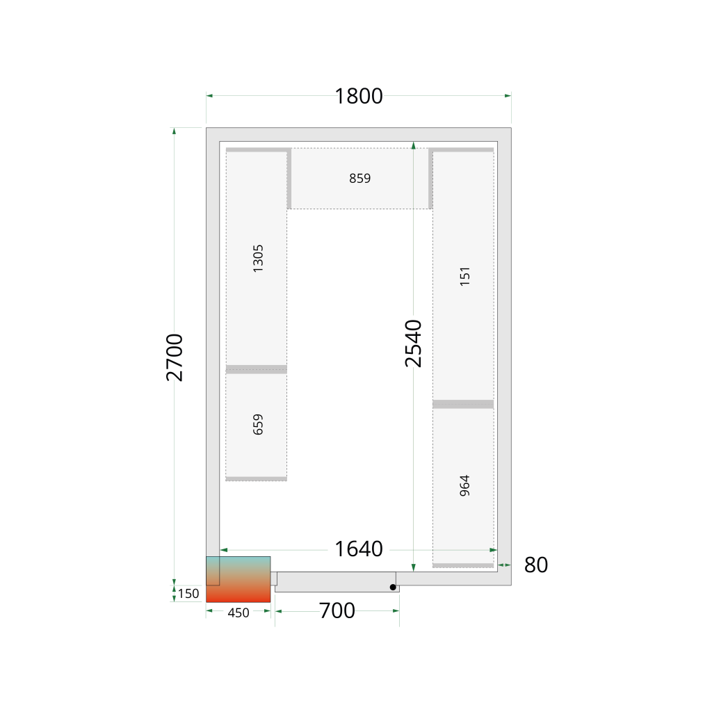 Reolsystem-kit Tefcold CRPF1827
